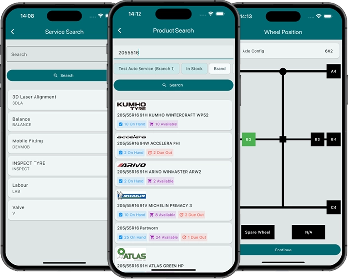 Commercial Platform app screens